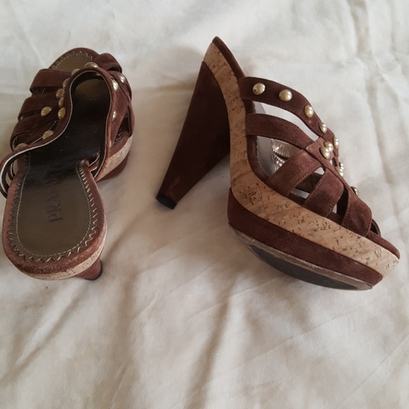 AUTHENTIC PRADA SUEDE STUDDED SHOES - Picture 5 of 8